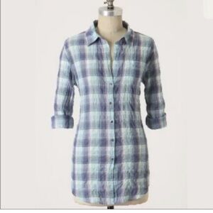 Vintage Anthropologie fei Daywalk plaid button down shirt